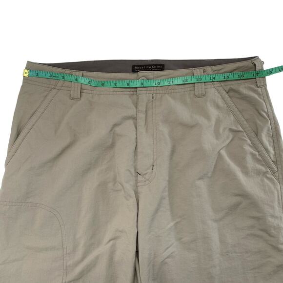 ROYAL ROBBINS Tan Flat Front Hiking Outdoor Straight Leg Pants Size 33x32 Mens - Picture 6 of 9